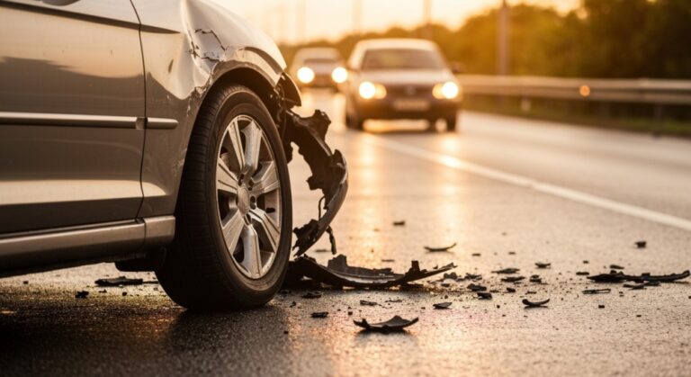 wypadek-na-wale-miedzeszynskim-kierowca-uderzyl-w-filar-estakady-i-zatrzymal-sie-na-drzewie