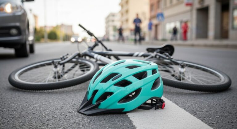 wypadek-rowerzysty--nie-mia---na-g--owie-kasku-auto-5851